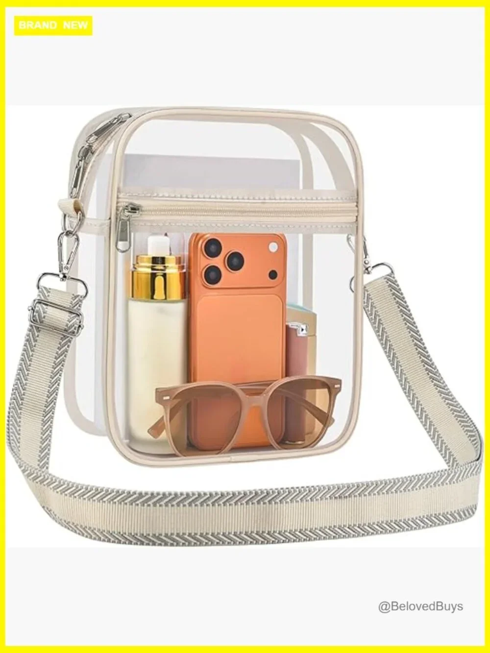 Clear Crossbody Bag Stadium Approved Concert Handbag Purse Unisex Messenger